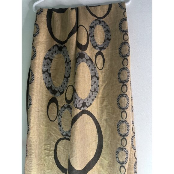 Women’s Tan Pashmina Silk Blend Wrap Scarf Luxury Vintage Old Money Preppy Y2K - Picture 4 of 5